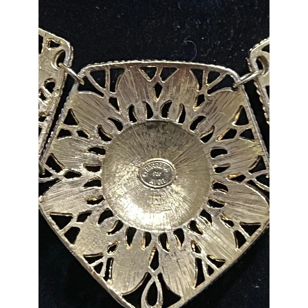 Jose Barrera Avon Gold Plated Filigree Floral Bib‎ Necklace 18-21